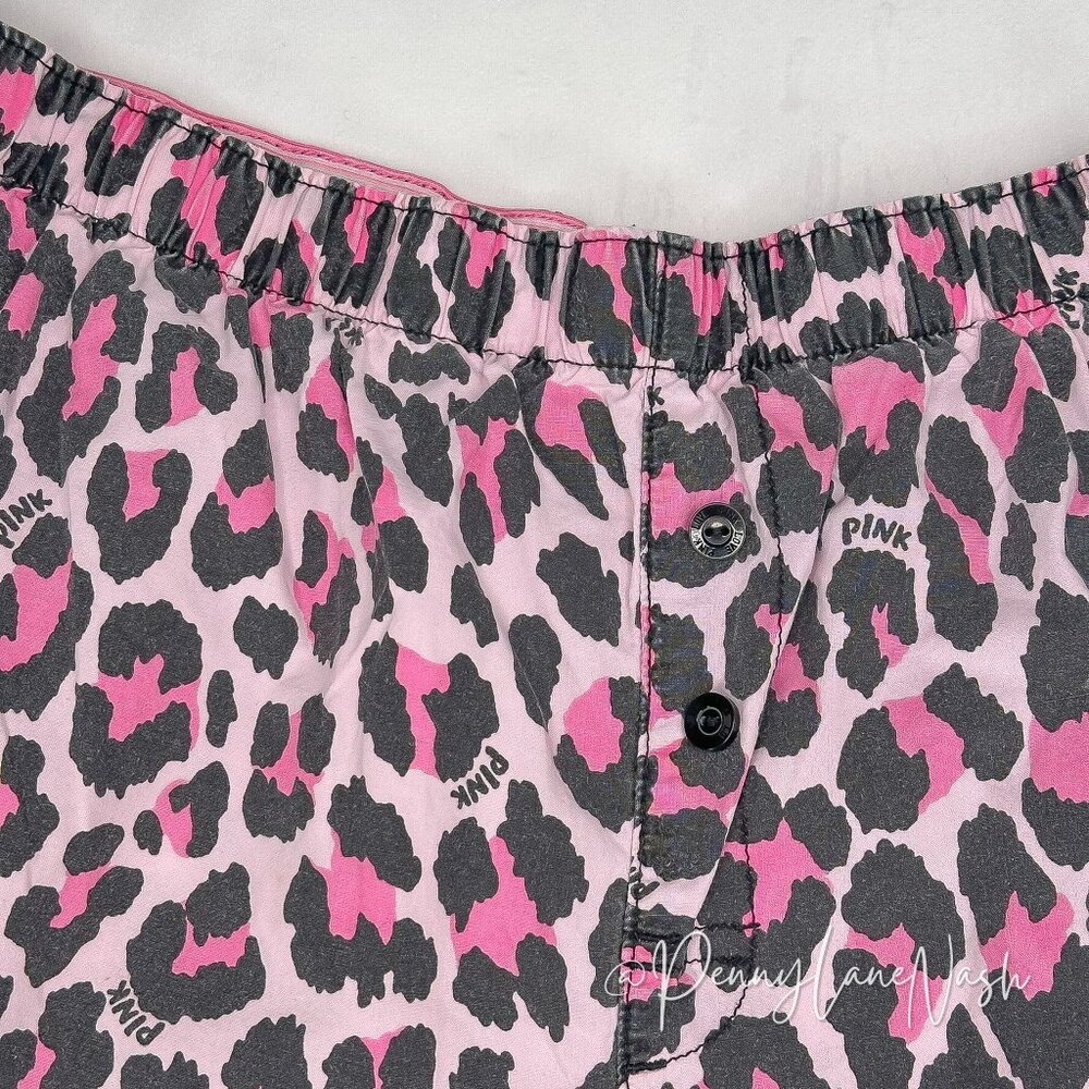 Victoria's Secret Leopard Print Sequined Logo PJ Shorts - Picture 2 of 8
